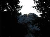 Špik nad Špranjo - Modeon del Buinz 2554 m ..in za goro Kaninovo je zašlo sonce tega dne.